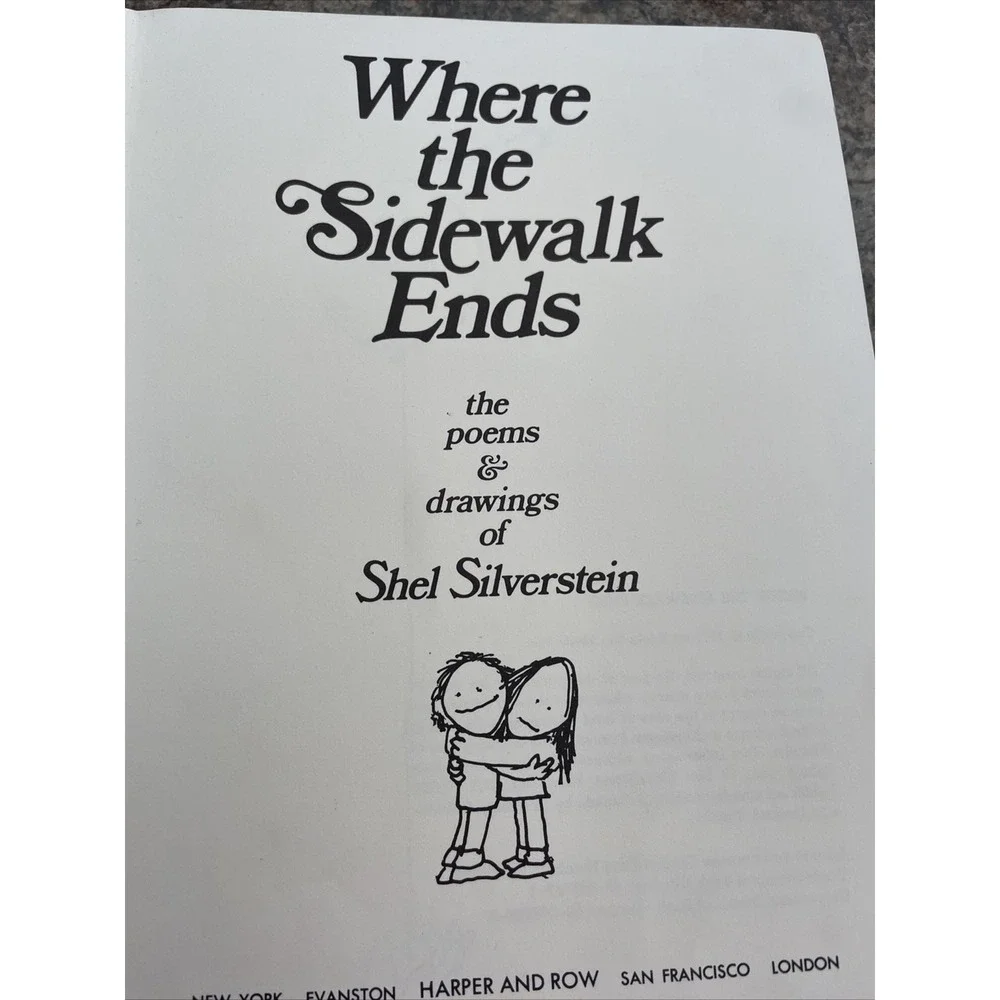 Shel Silverstein Where The‎ Sidewalk Ends Copyright 1974 Original Edition